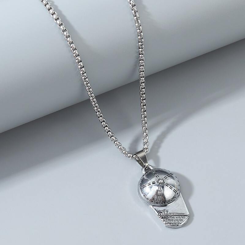 

Guys Baseball Cap Charm Necklace, Silver