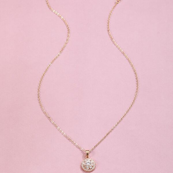 

Rhinestone Charm Necklace, Gold