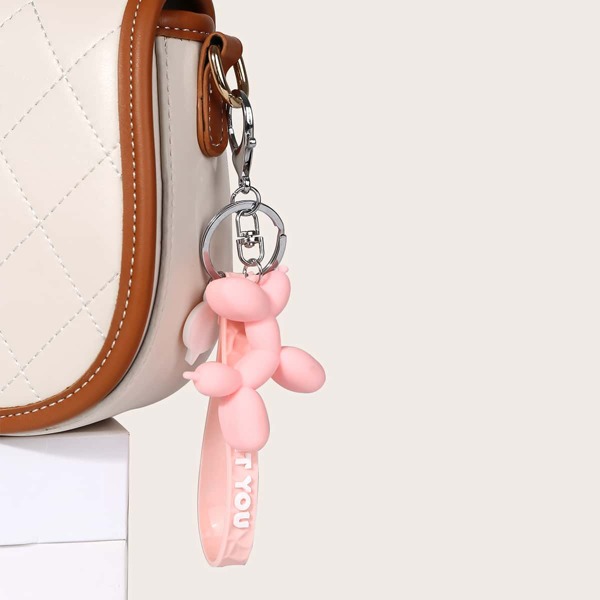

Cartoon Dog Shaped Bag Charm, Pink
