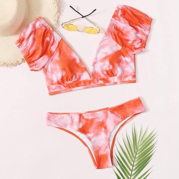 

Tie Dye Bikini Swimsuit, Watermelon pink