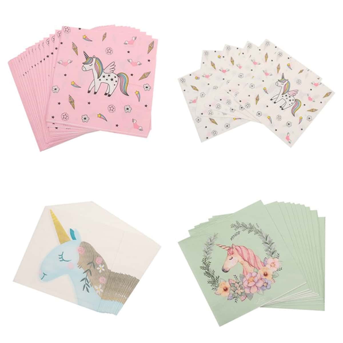 

20pcs Unicorn Print Paper Napkin, Multicolor