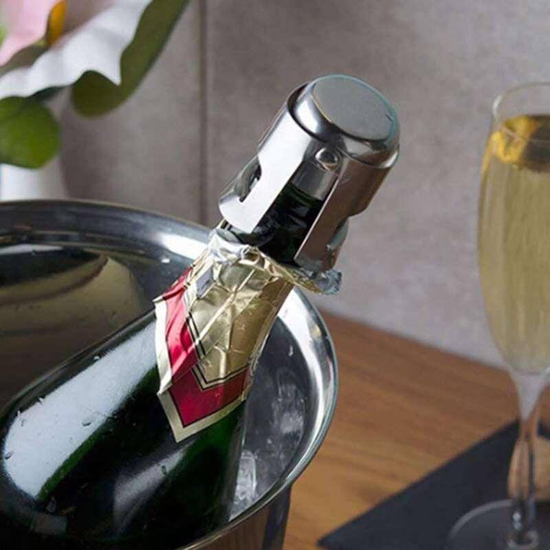 

1pc Stainless Steel Wine Bottle Cap, Silver