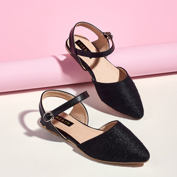 

Toddler Girls Ankle Strap Flats, Black