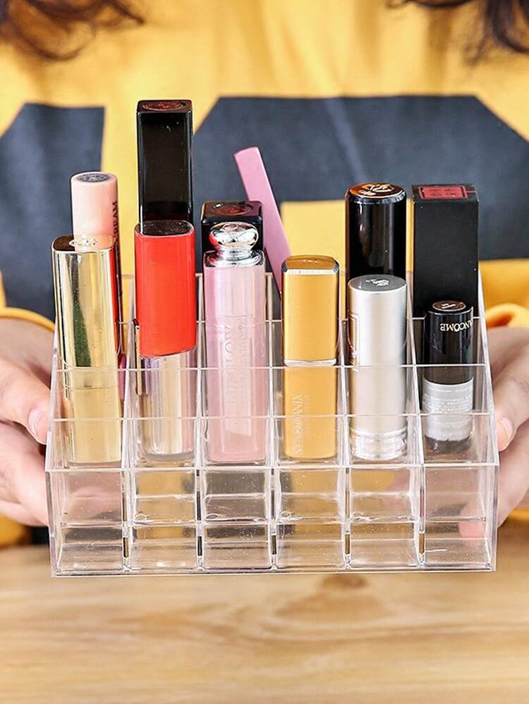 1pc 24 Grid Clear Lipstick Storage Box - Clear - View 5