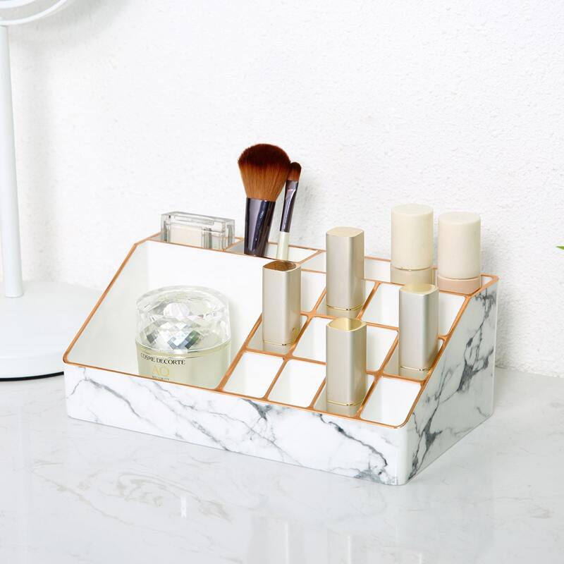 

Marble Pattern Cosmetic Storage Box, White