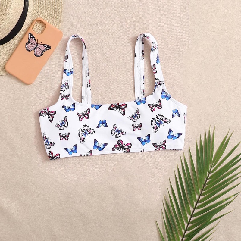 

Butterfly Print Bikini Top, Multicolor