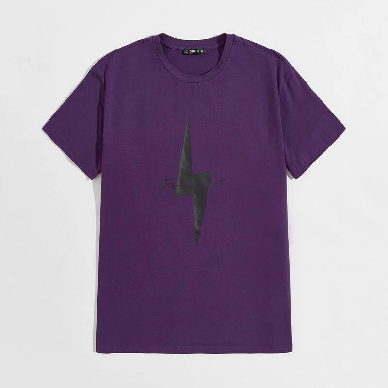 

Guys Geo & Letter Graphic Tee, Purple