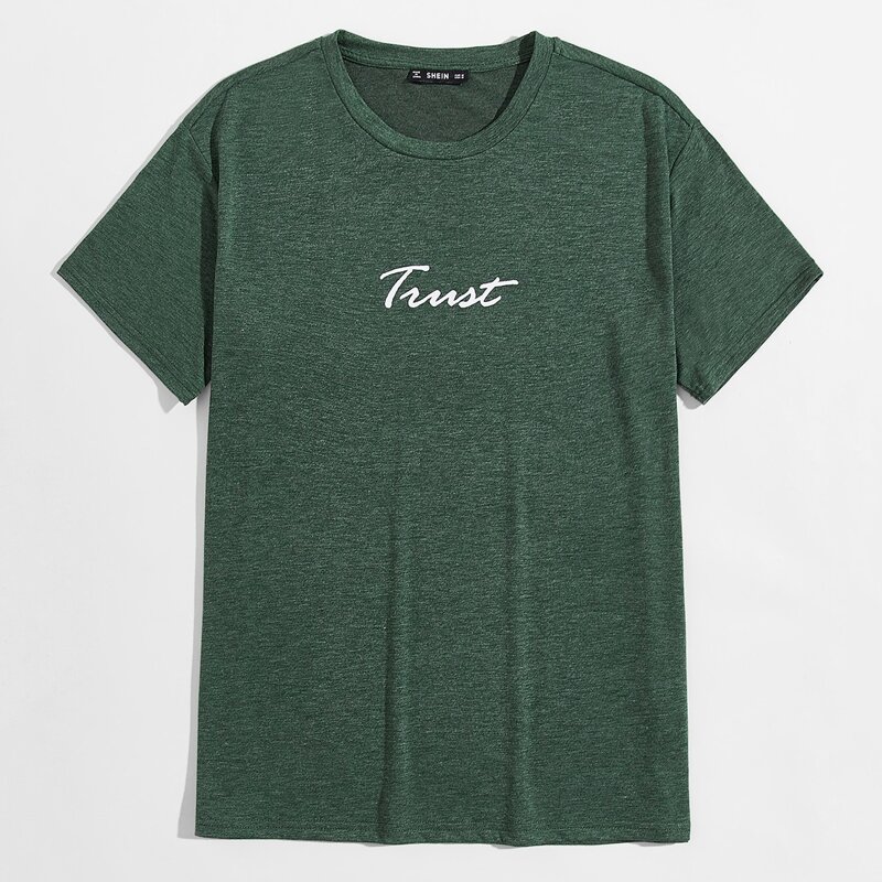 

Guys Letter Graphic Top, Dark green