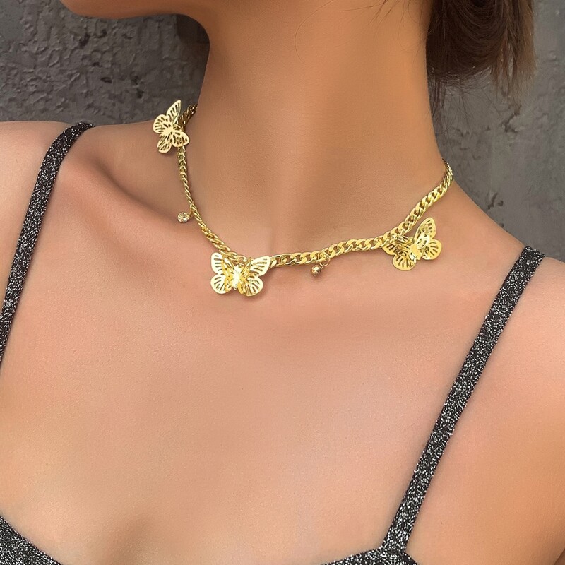 

Butterfly Chain Necklace, Gold