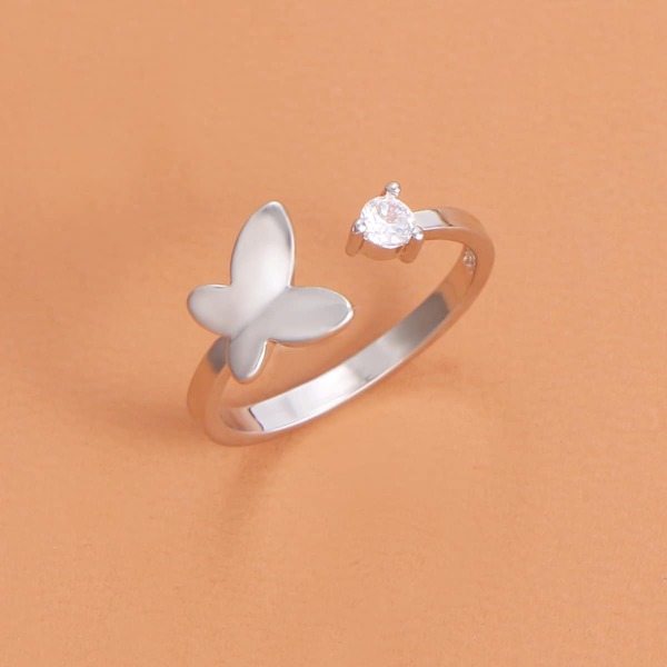 

Butterfly Decor Ring, Silver