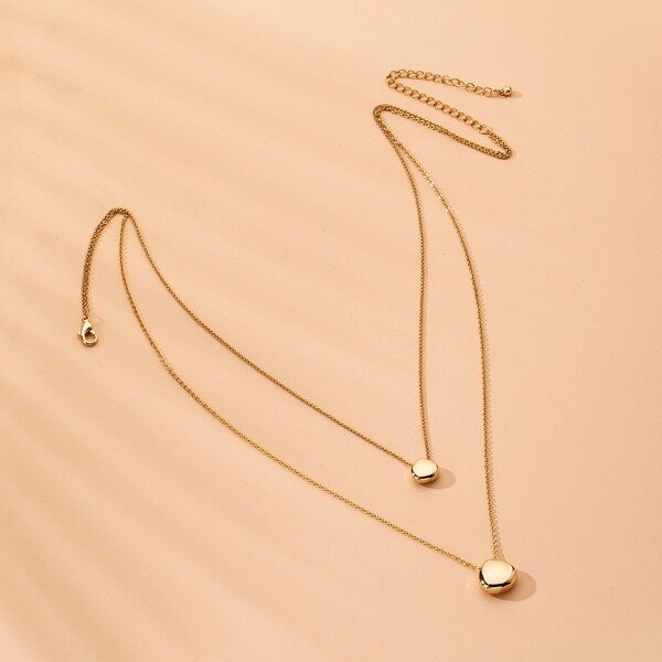 

Water Drop Layered Necklace, Gold