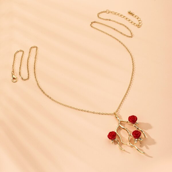 

Flower Charm Necklace, Gold