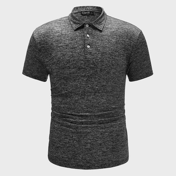 

Men Marled Polo Shirt, Dark grey