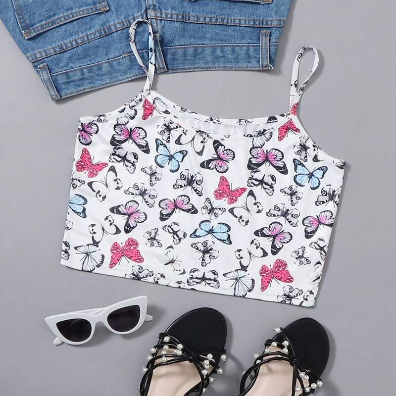 

Butterfly Print Cami, White