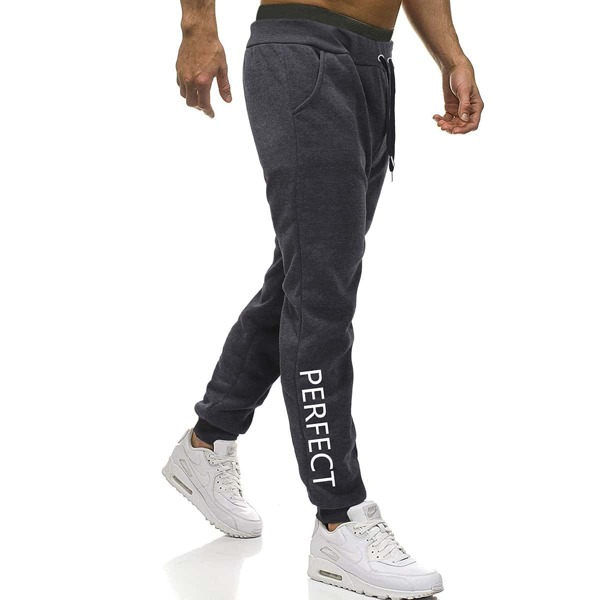 

Men Letter Graphic Drawstring Waist Sweatpants, Dark grey