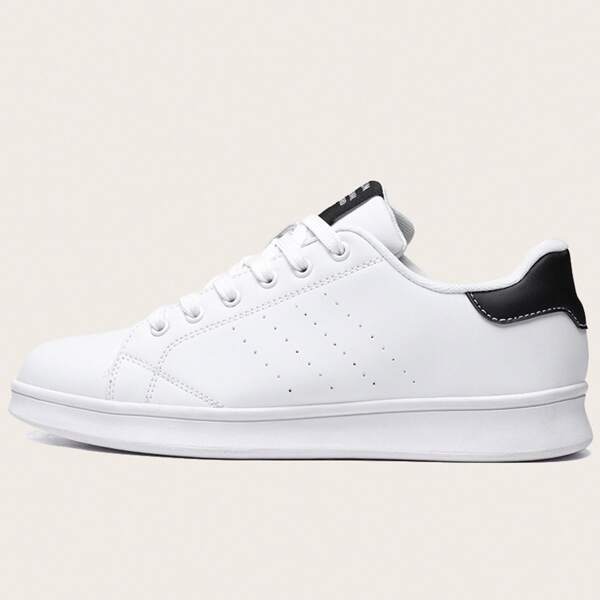 

Men Lace-up Front Low Top Sneakers, White