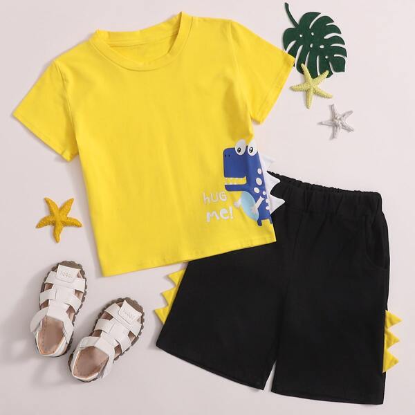 

Toddler Boys Cartoon Graphic Tee & Shorts, Multicolor