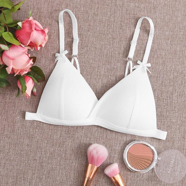 

Solid Triangle Bra, White