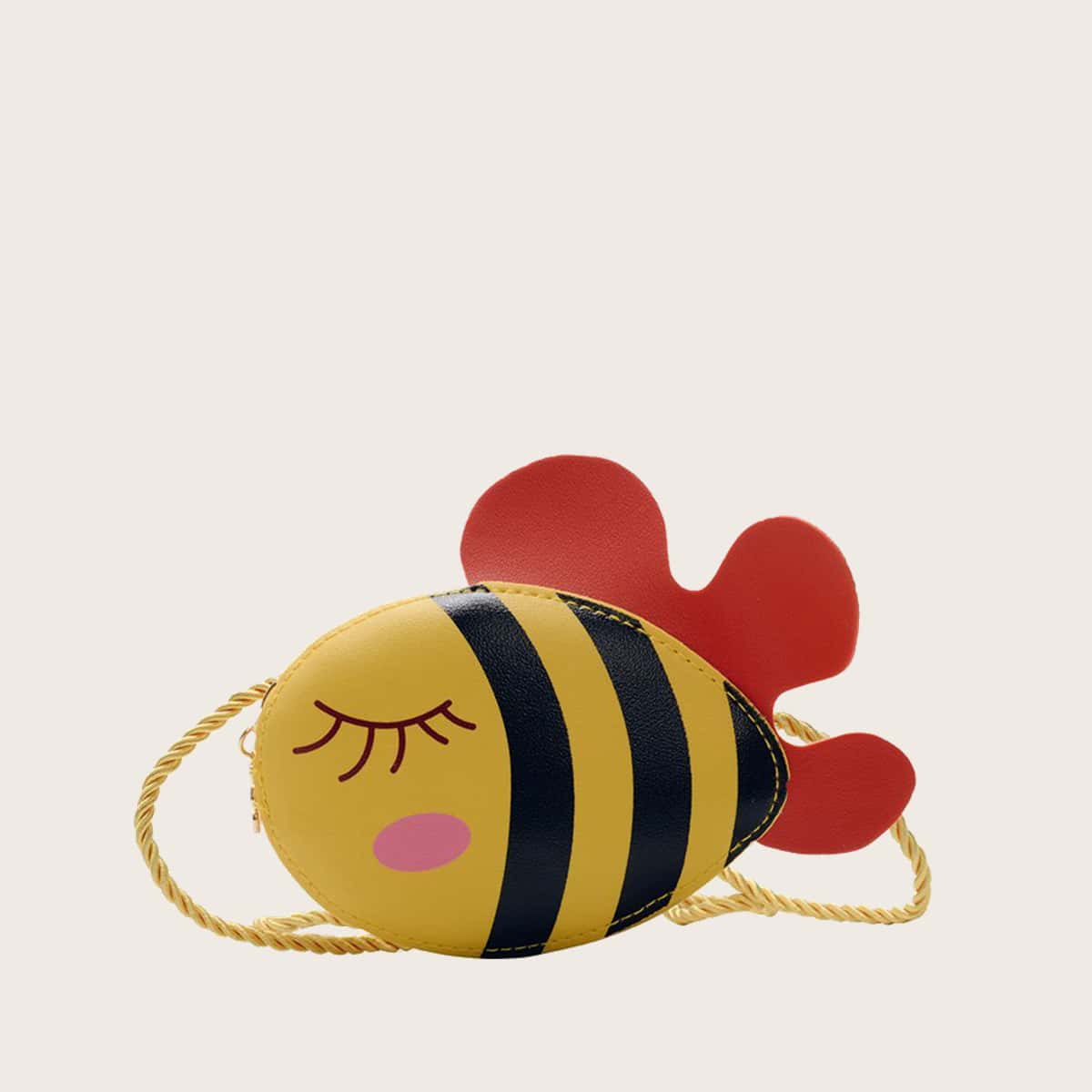 

Cartoon Bee Crossbody Bag, Multicolor