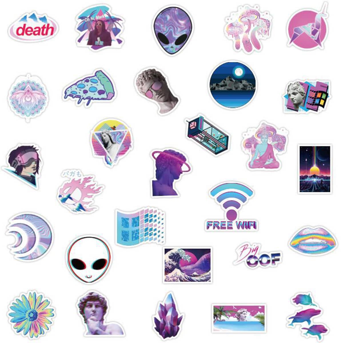 

50pcs Mixed Pattern Sticker, Multicolor