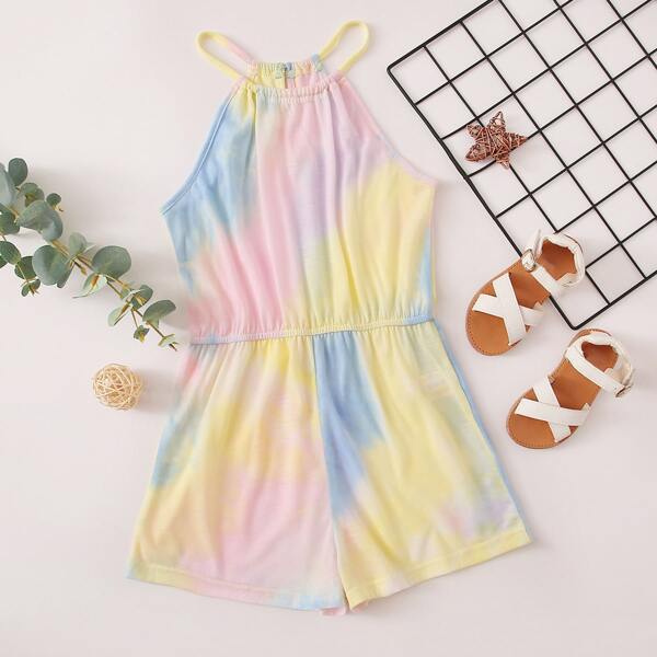 

Girls Tie Dye Slip Romper, Multicolor