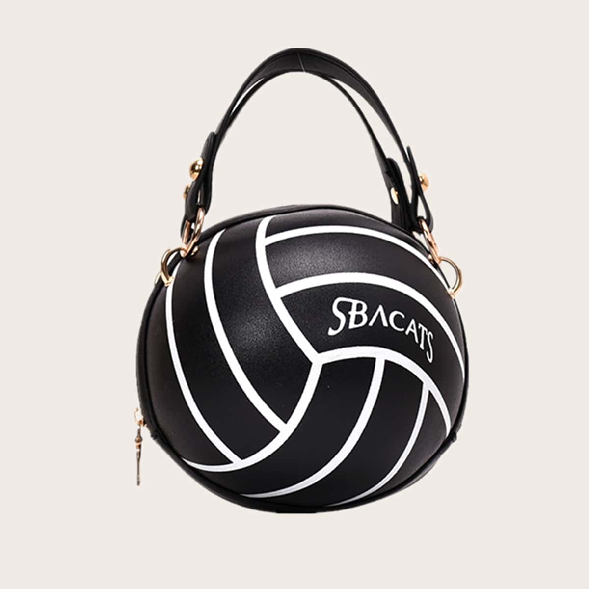 

Ball Shaped Satchel Bag, Black