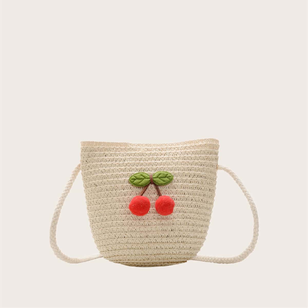 

Cherry Woven Crossbody Bag, Khaki