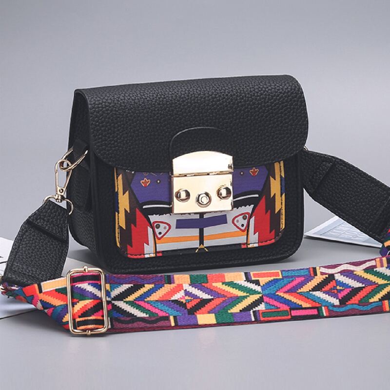 

Abstract Guitar Strap Crossbody Bag, Black