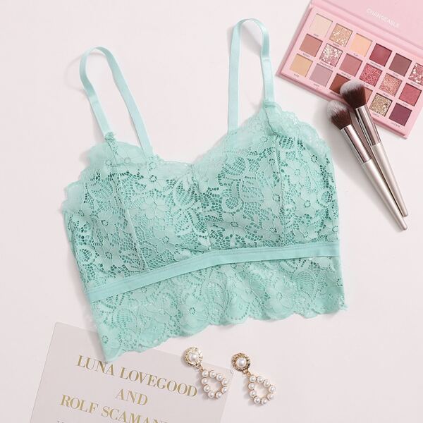 

Floral Lace Bralette, Mint green