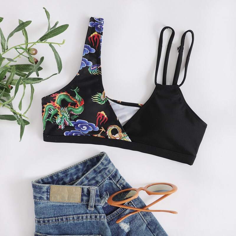 

Dragon Bikini Top, Black