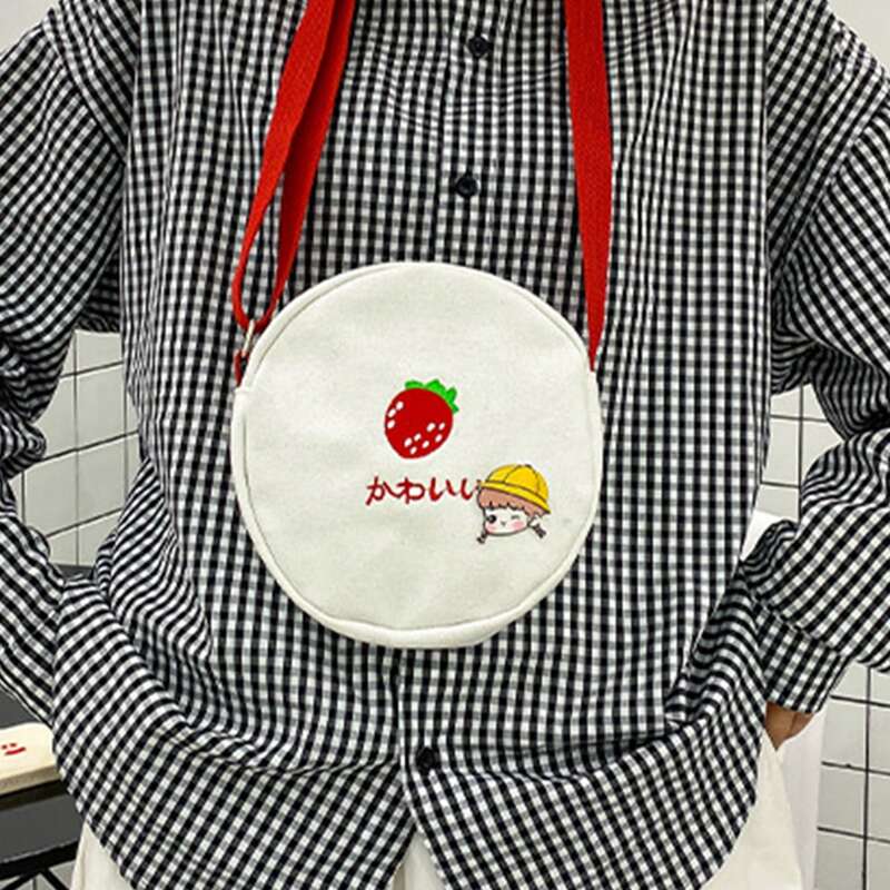 

Cartoon Round Crossbody Bag, White