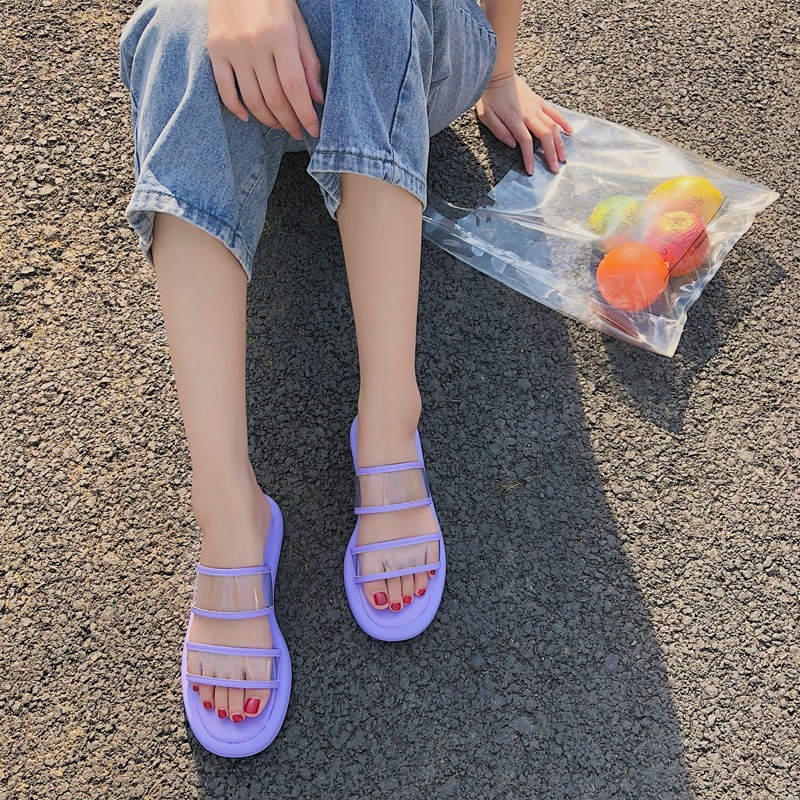 

Clear Strap Sliders, Lilac purple