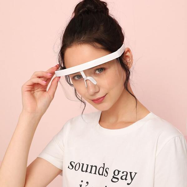 

Clear Frame Flat Top Shield Glasses
