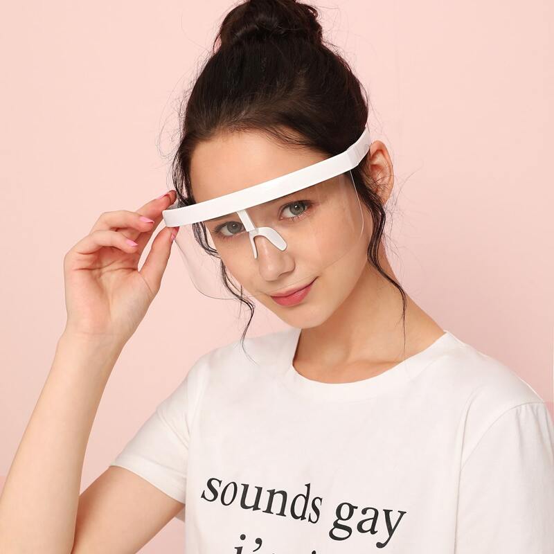 

Clear Frame Flat Top Shield Glasses