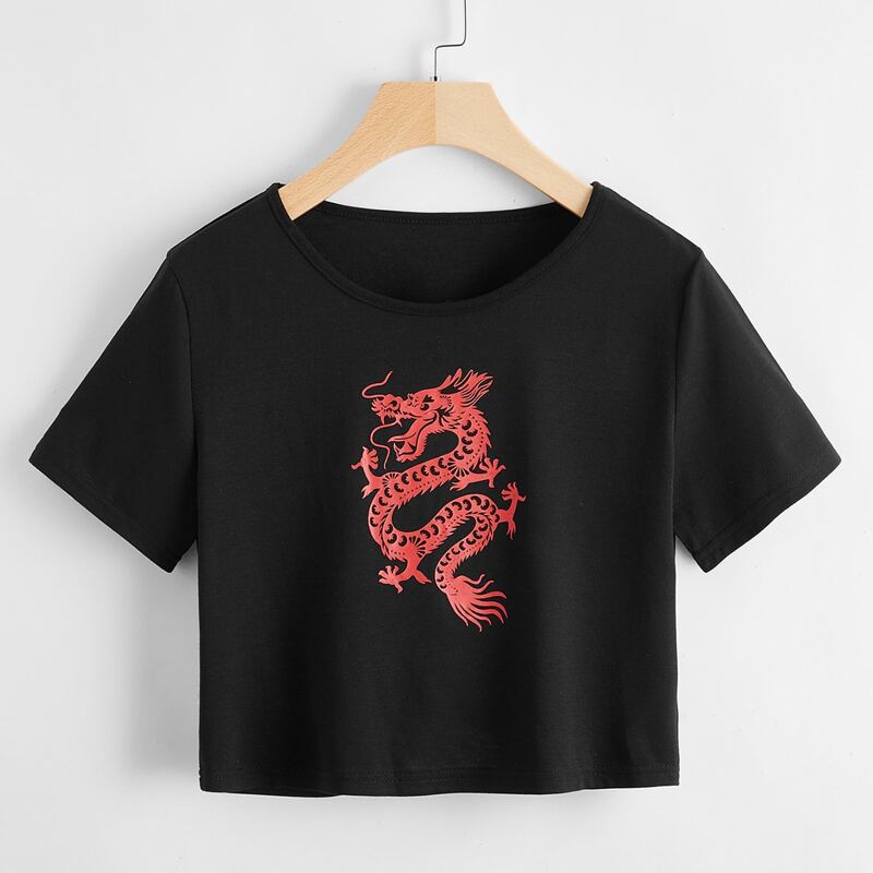 

Dragon Graphic Tee, Black