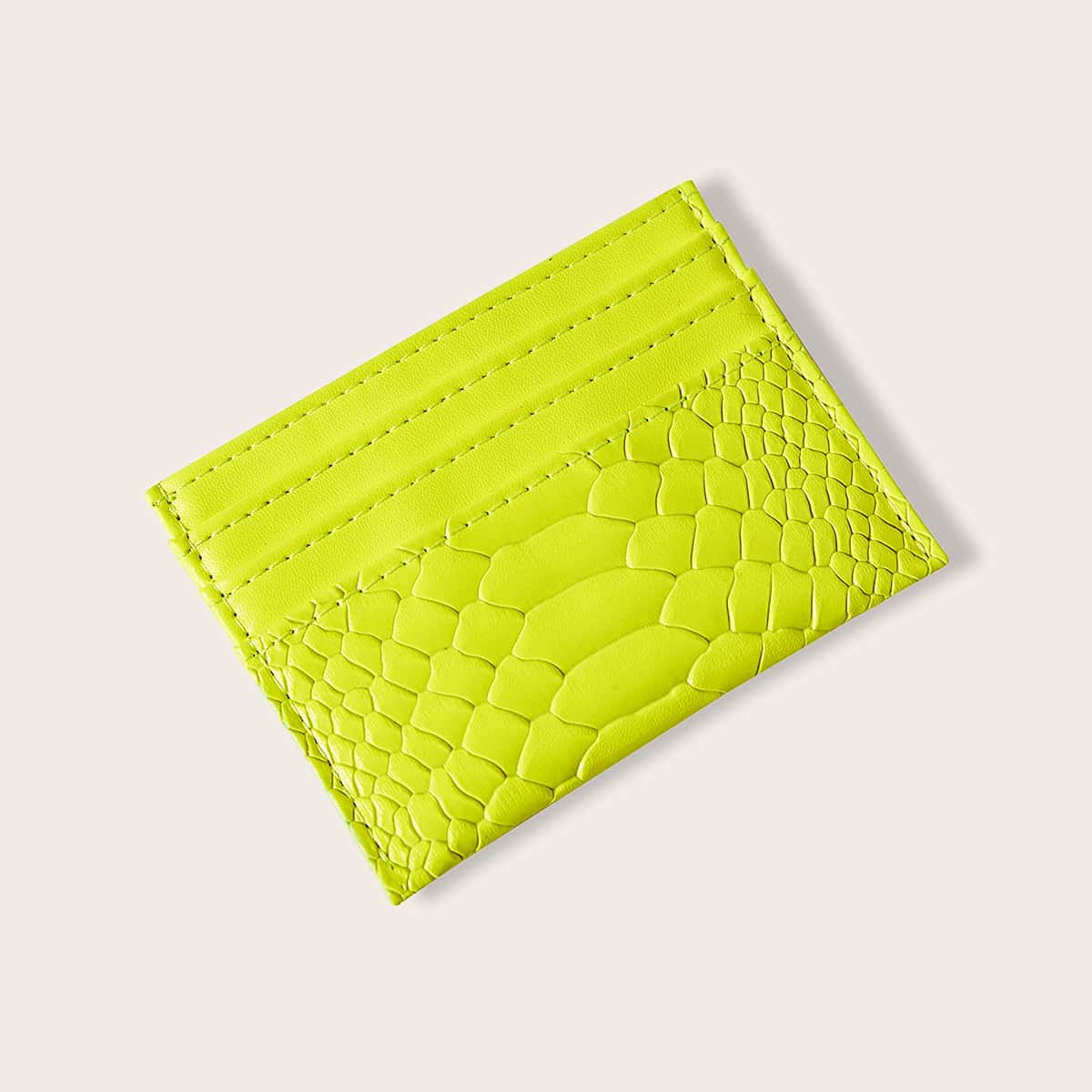 

Snakeskin Pattern Purse With Card Holder, Neon