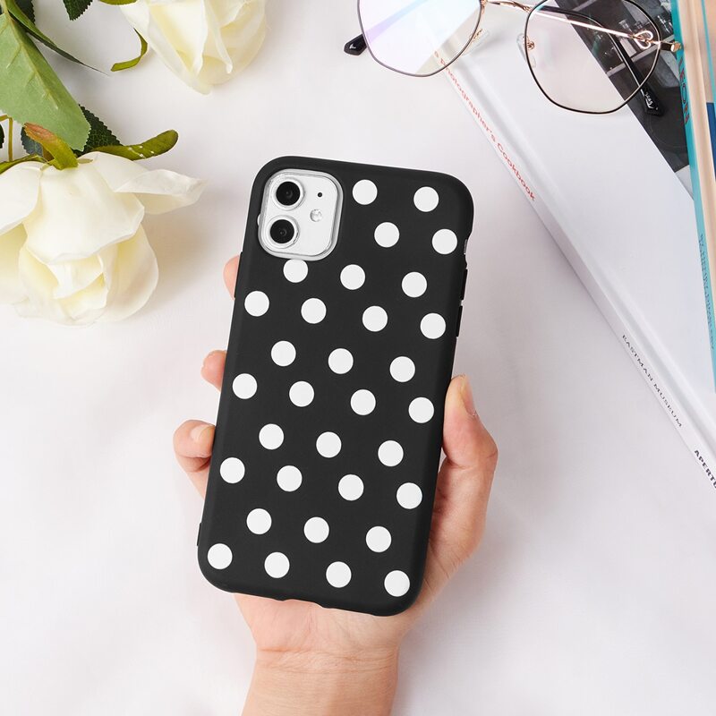 

Polka Dot iPhone Case, Black and white