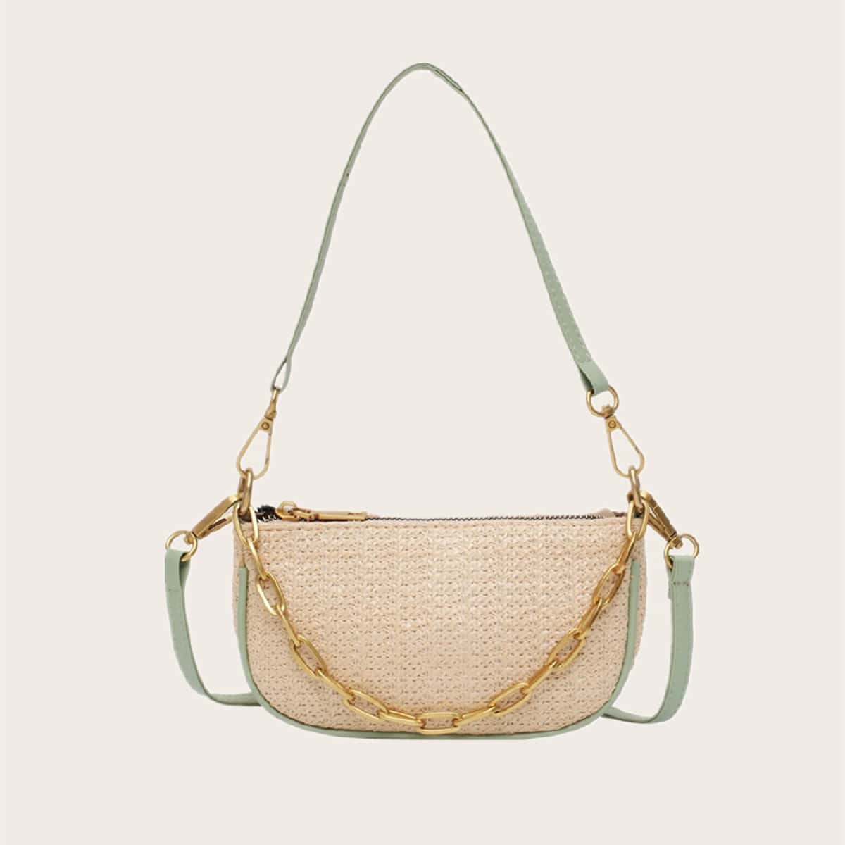 

Straw Chain Tote Bag, Multicolor