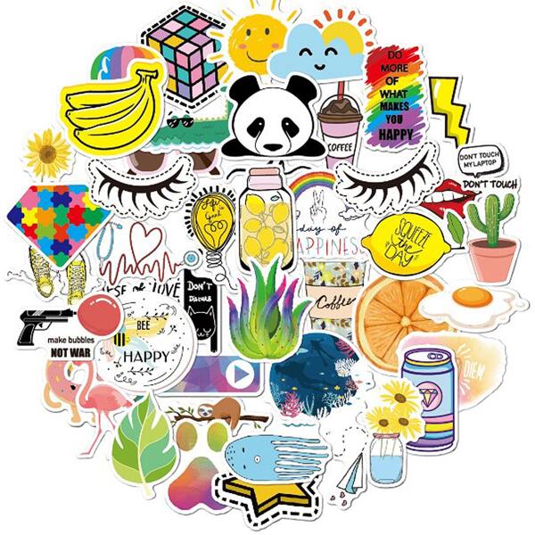 

45pcs Cartoon Graphic Sticker, Multicolor