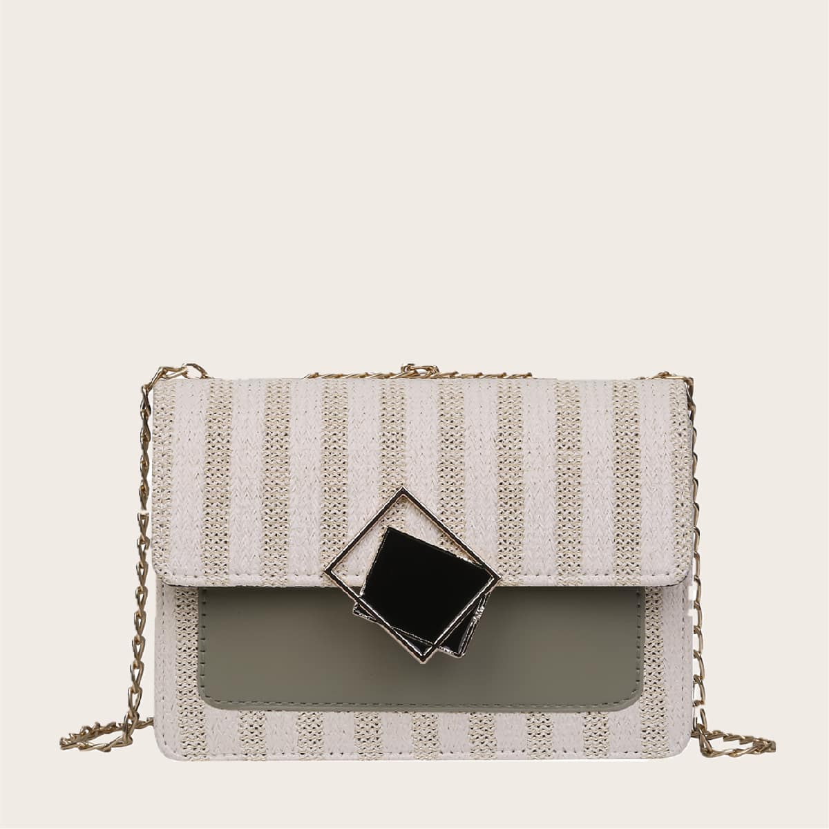 

Striped Chain Crossbody Bag, Multicolor