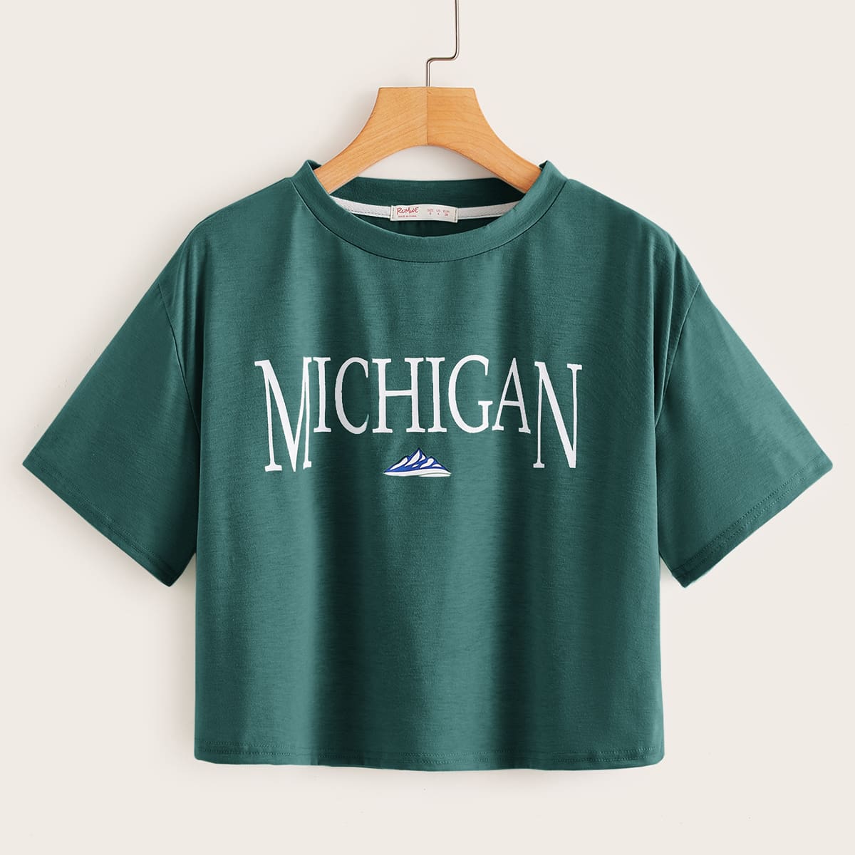 

Letter Graphic Tee, Dark green