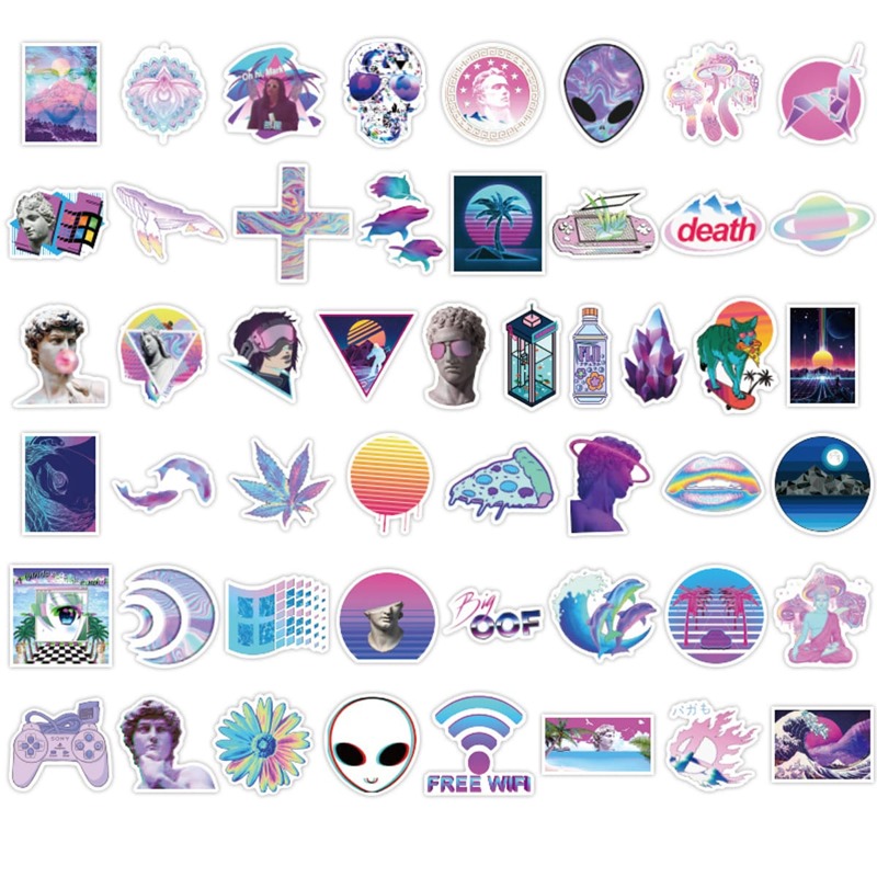 

50pcs Mixed Pattern Sticker, Multicolor
