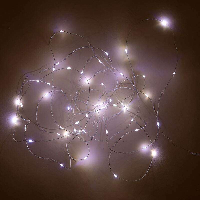 

50pcs Bulb Copper String Light, Beige