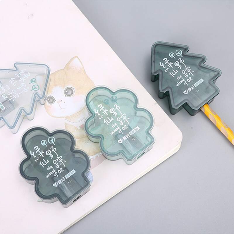 

1pc Tree Shaped Random Pencil Sharpener, Green