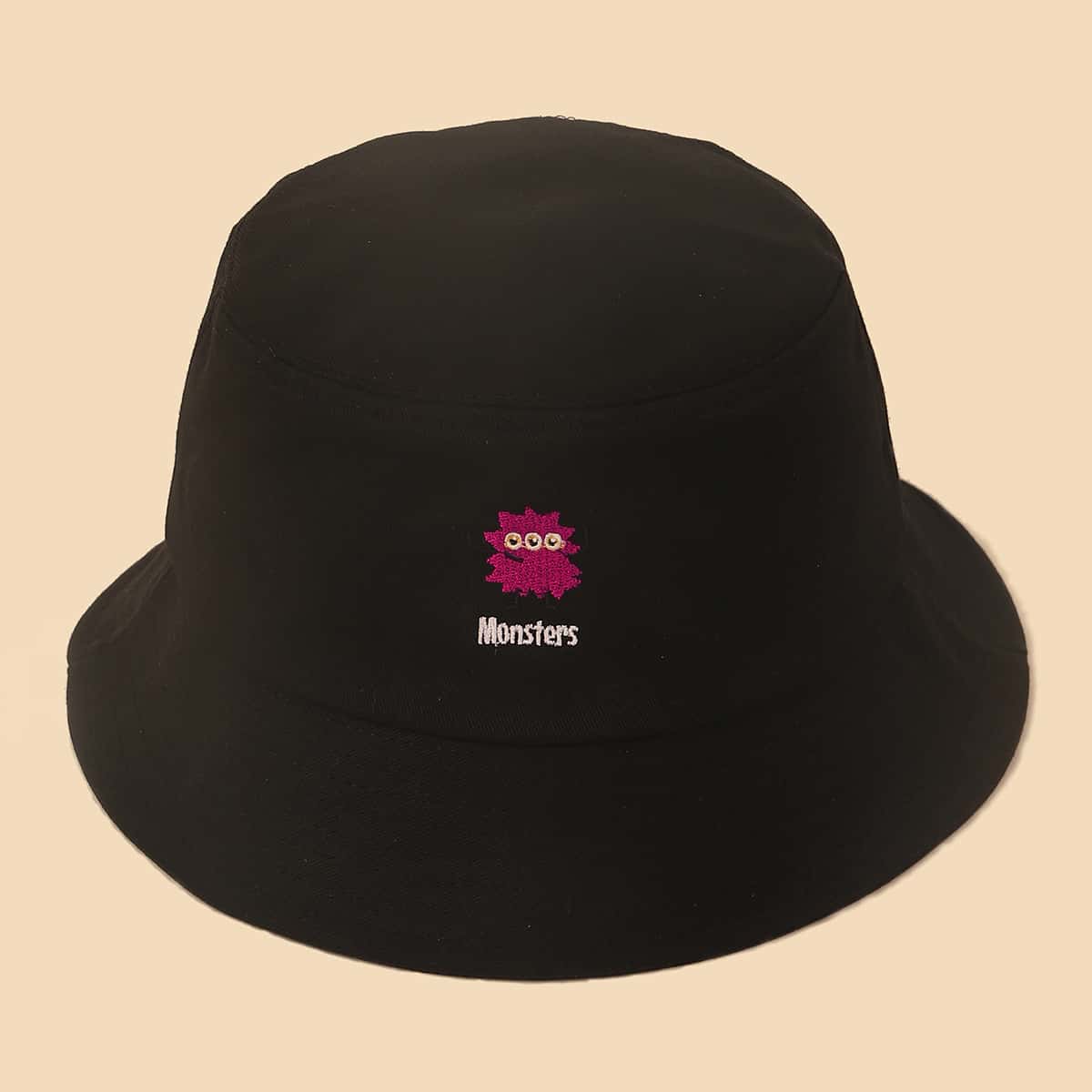 

Cartoon Monster Bucket Hat, Black