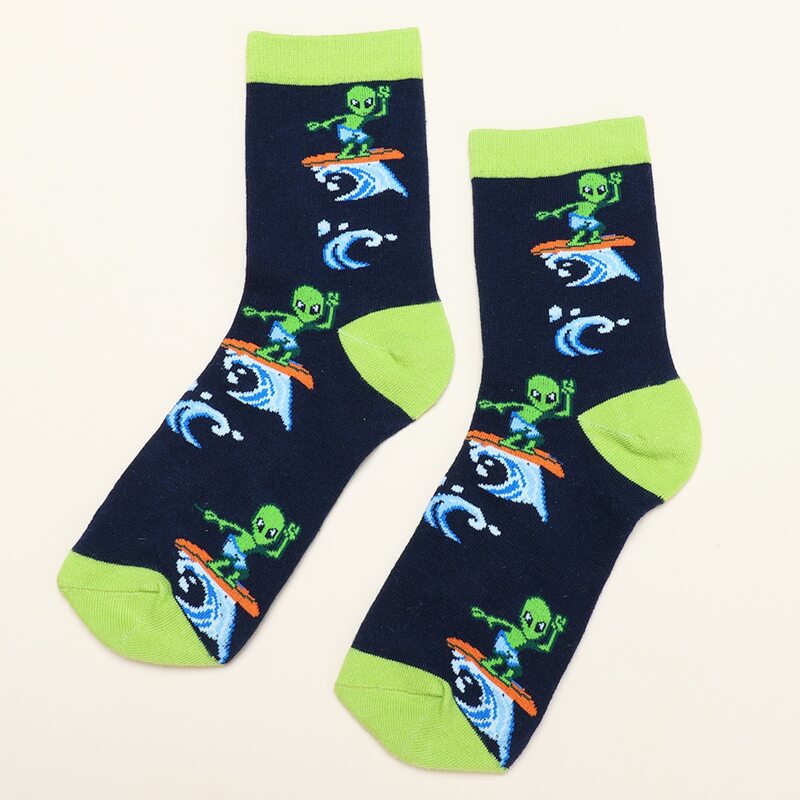 

Guys Alien Pattern Socks, Multicolor