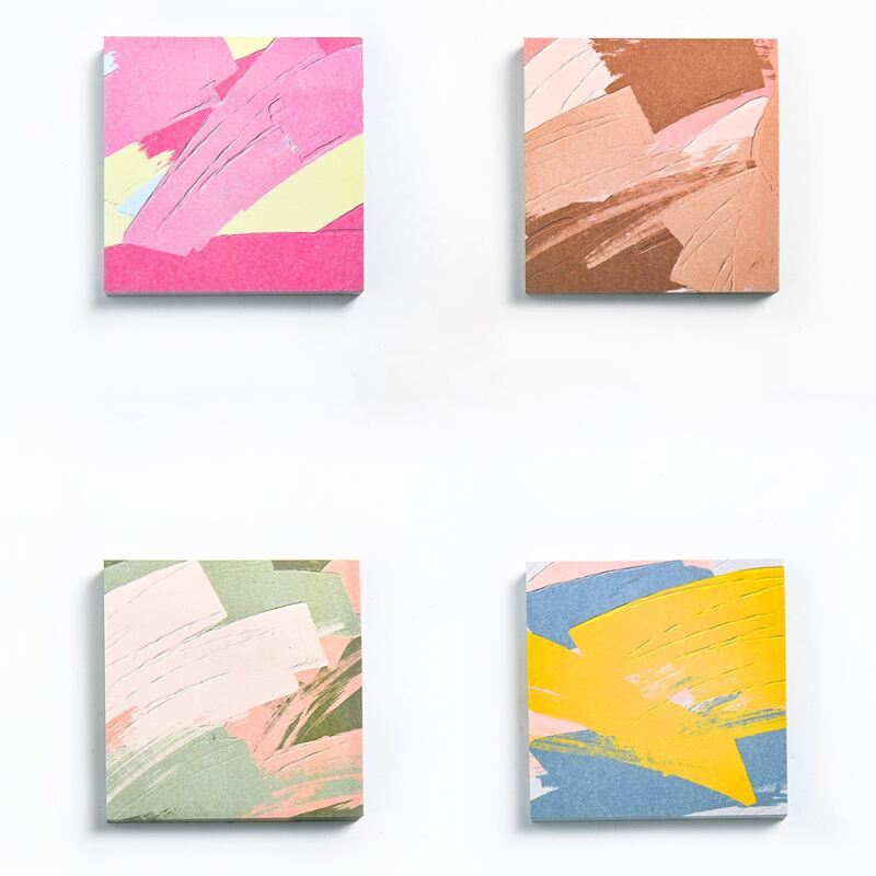 

1pc Oil Painting Print Sticky Note, Multicolor