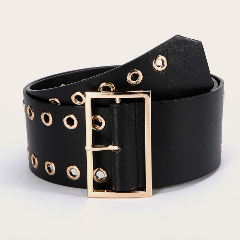 

Eyelet Buckle Belt, Black