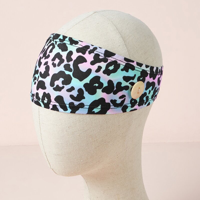 

Leopard Button Headband, Multicolor