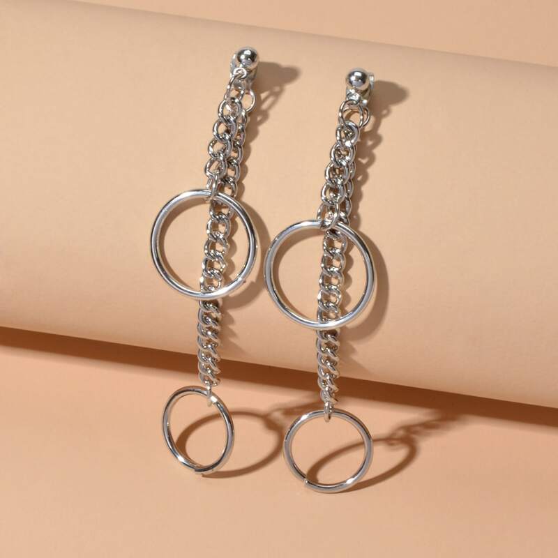 

Chain Design Earring Jackets, Silver